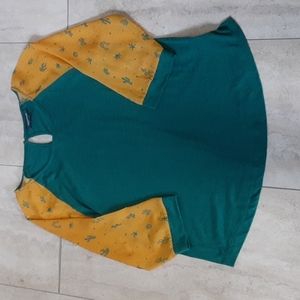 Modcloth sheer sleeve shirt size L